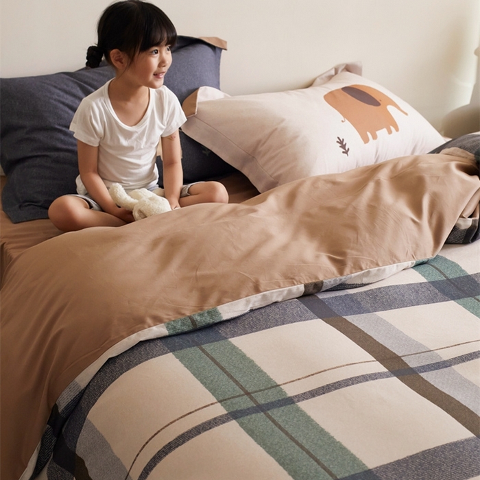 91家纺网 家纺一手货源 找家纺 由丽2025新款卡通磨毛印花四件套（控价券后不低于小号190，标准210，加大225） 潮格象-绿