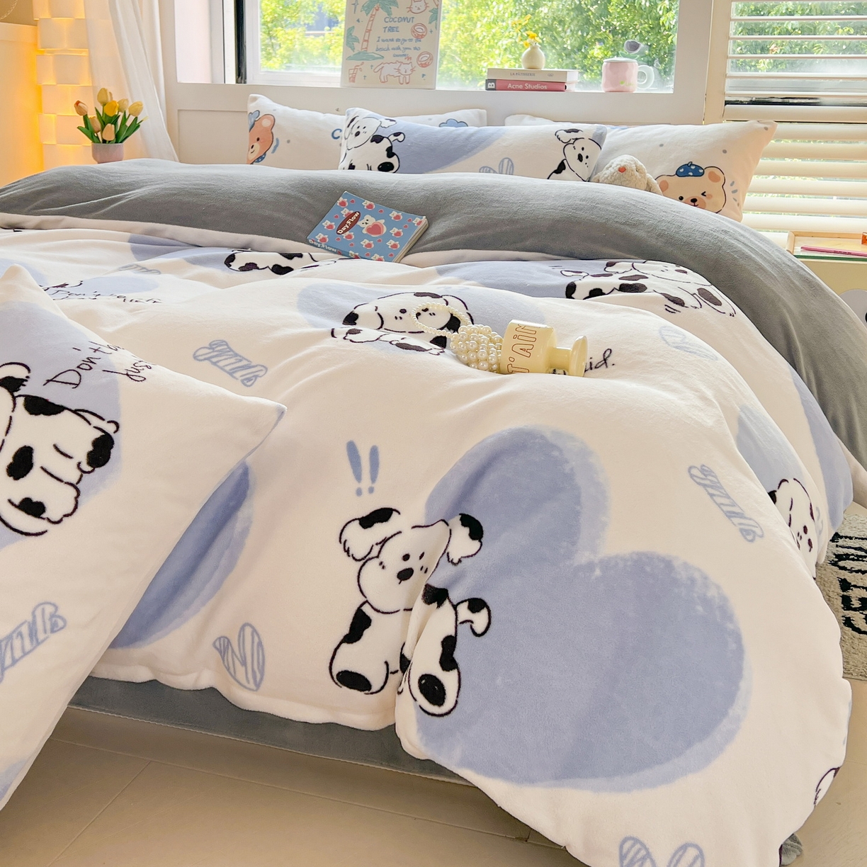 91家纺网 家纺一手货源 找家纺 LIFE.丽芙 2025秋冬新款A类牛奶绒加厚保暖单被套 幸运狗