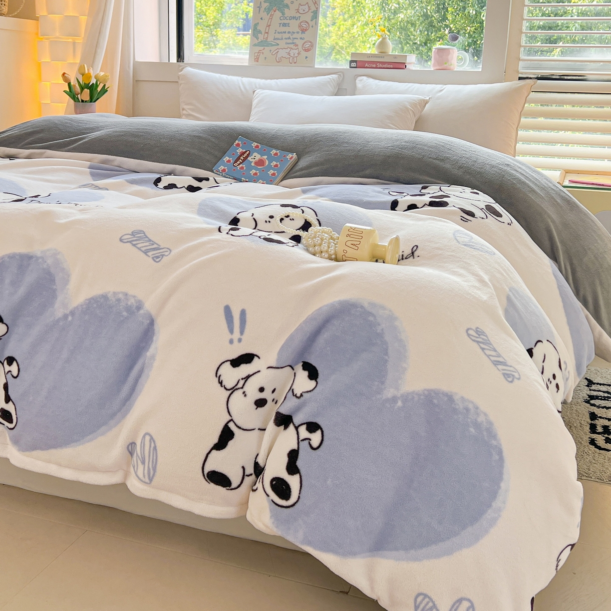 91家纺网 家纺一手货源 找家纺 LIFE.丽芙 2025秋冬新款A类牛奶绒加厚保暖单被套 幸运狗