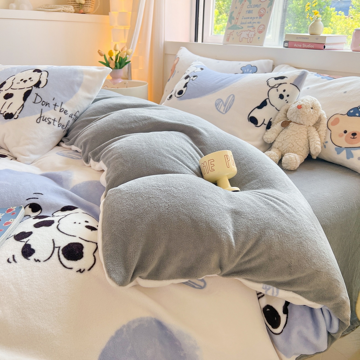 91家纺网 家纺一手货源 找家纺 LIFE.丽芙 2025秋冬新款A类牛奶绒加厚保暖单被套 幸运狗