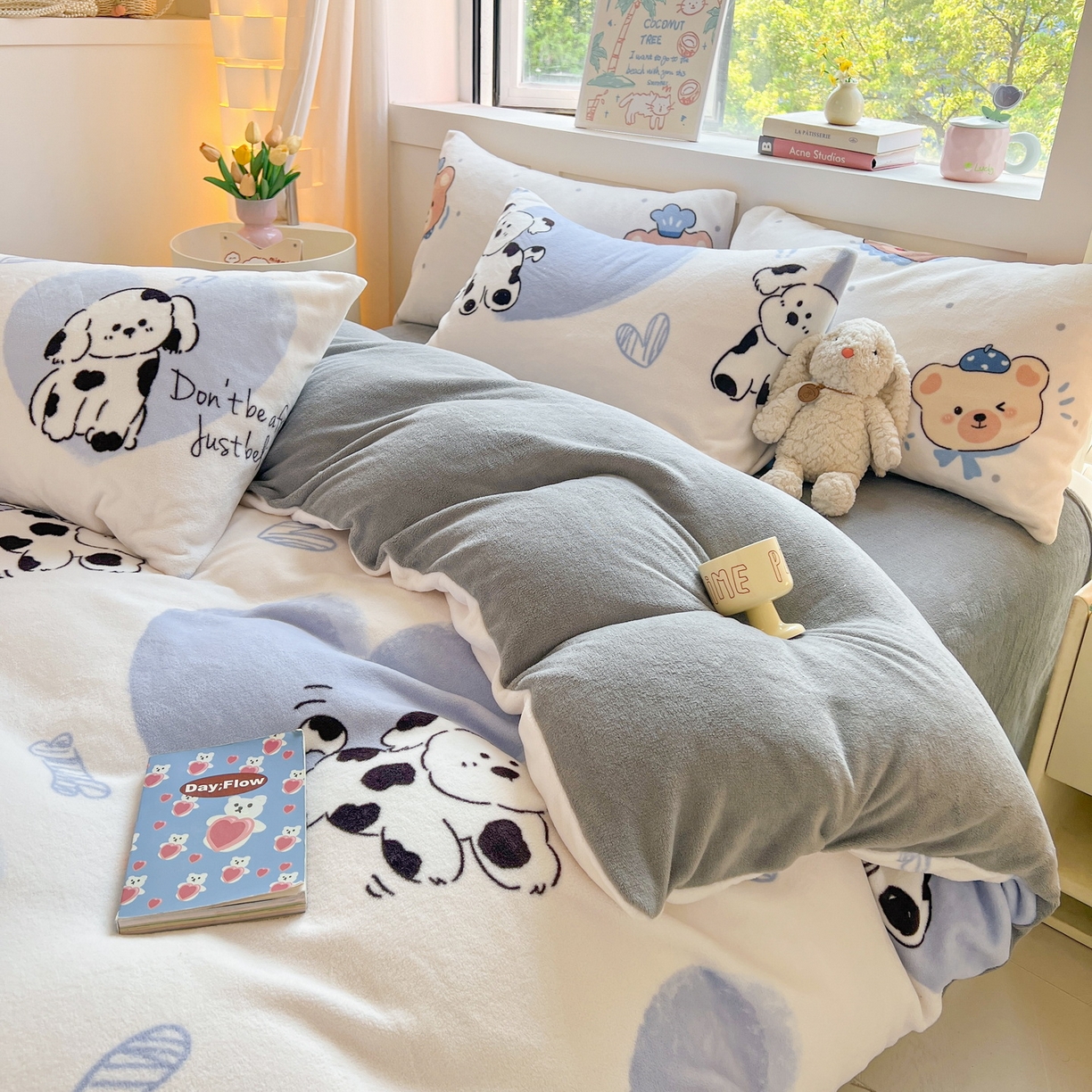 91家纺网 家纺一手货源 找家纺 LIFE.丽芙 2025秋冬新款A类牛奶绒加厚保暖单被套 幸运狗