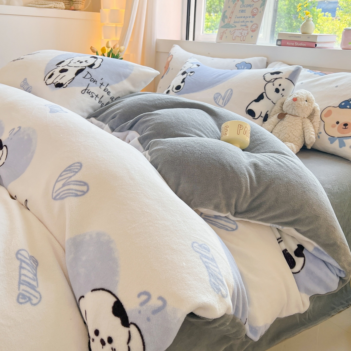 91家纺网 家纺一手货源 找家纺 LIFE.丽芙 2025秋冬新款A类牛奶绒加厚保暖单被套 幸运狗