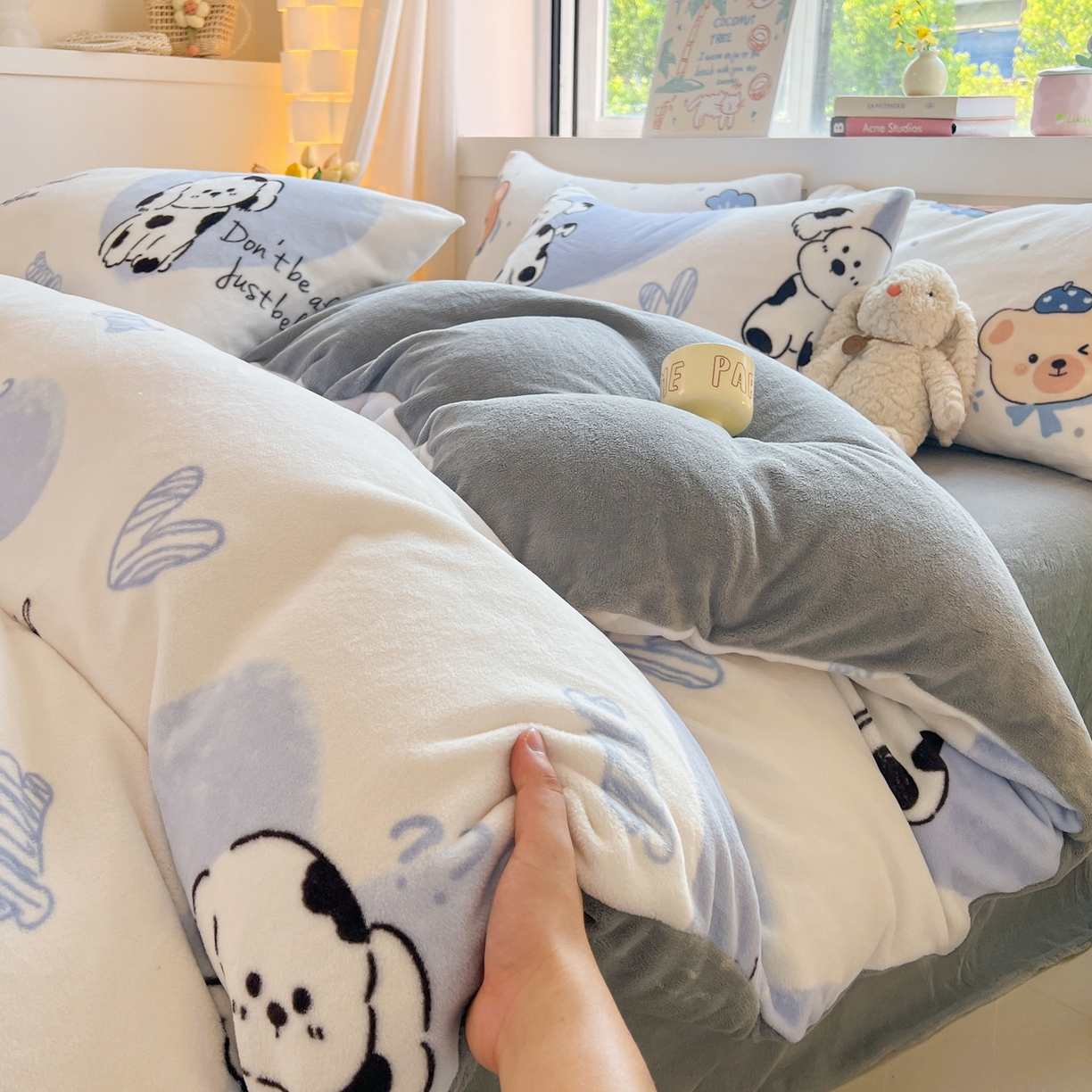 91家纺网 家纺一手货源 找家纺 LIFE.丽芙 2025秋冬新款A类牛奶绒加厚保暖单被套 幸运狗