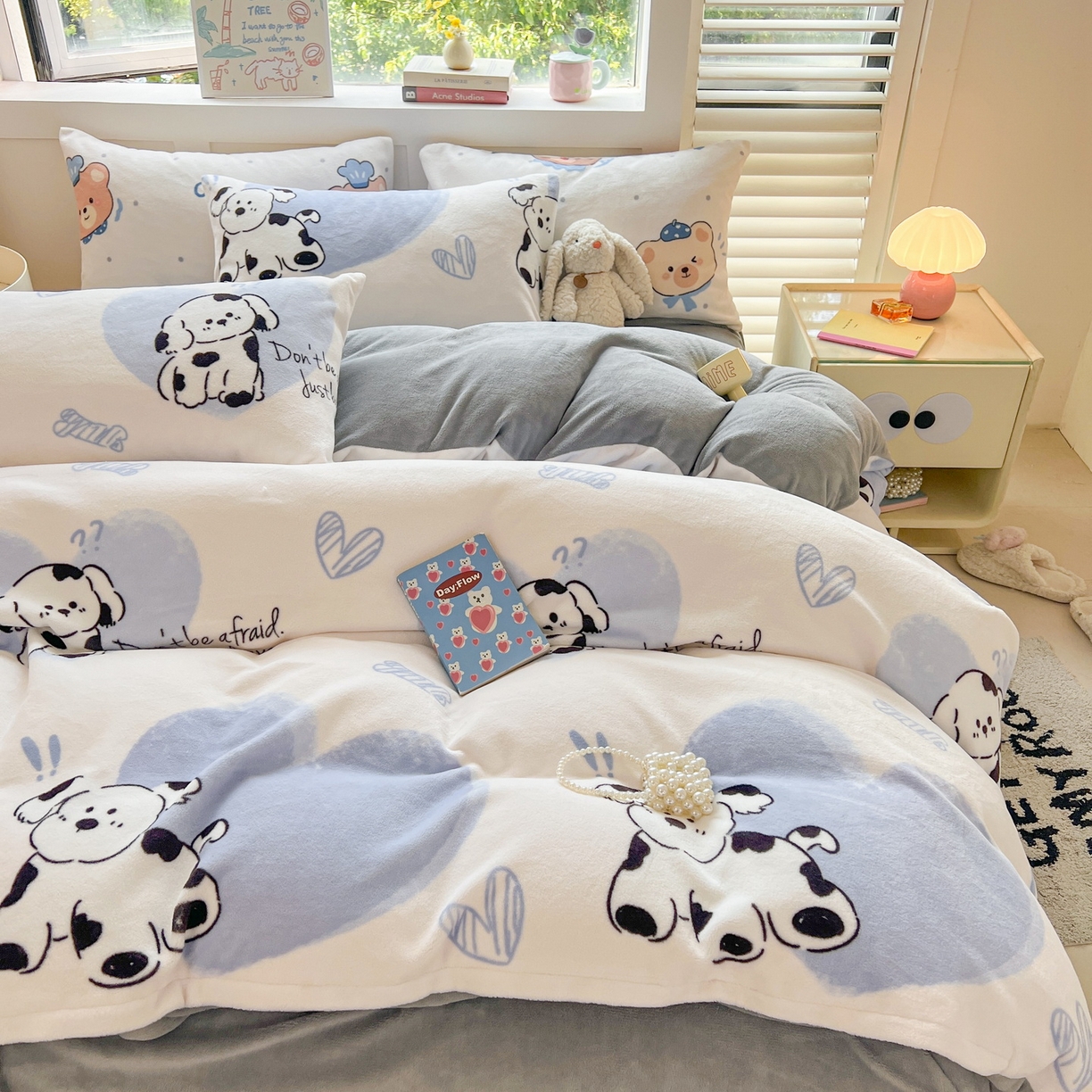 91家纺网 家纺一手货源 找家纺 LIFE.丽芙 2025秋冬新款A类牛奶绒加厚保暖单被套 幸运狗