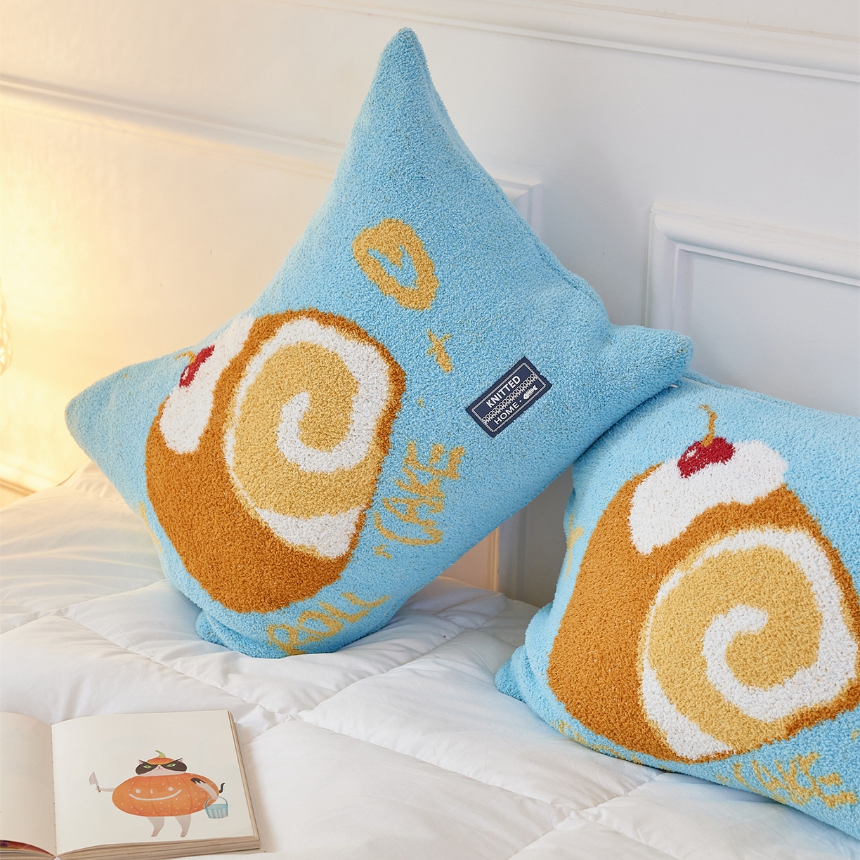 91家纺网 家纺一手货源 找家纺 暖绵绵家纺 2025新款半边绒针织提花枕同款含芯抱枕-甜品点心系列 甜品点心-拉贝瑞同款含芯枕