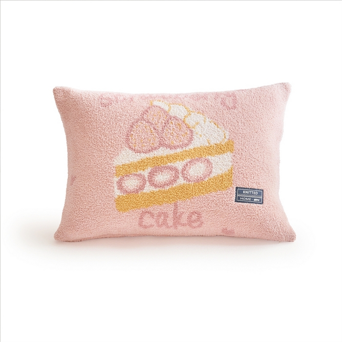 91家纺网 家纺一手货源 找家纺 暖绵绵家纺 2025新款半边绒针织提花枕同款含芯抱枕-甜品点心系列 甜品点心-恰贝塔同款含芯枕