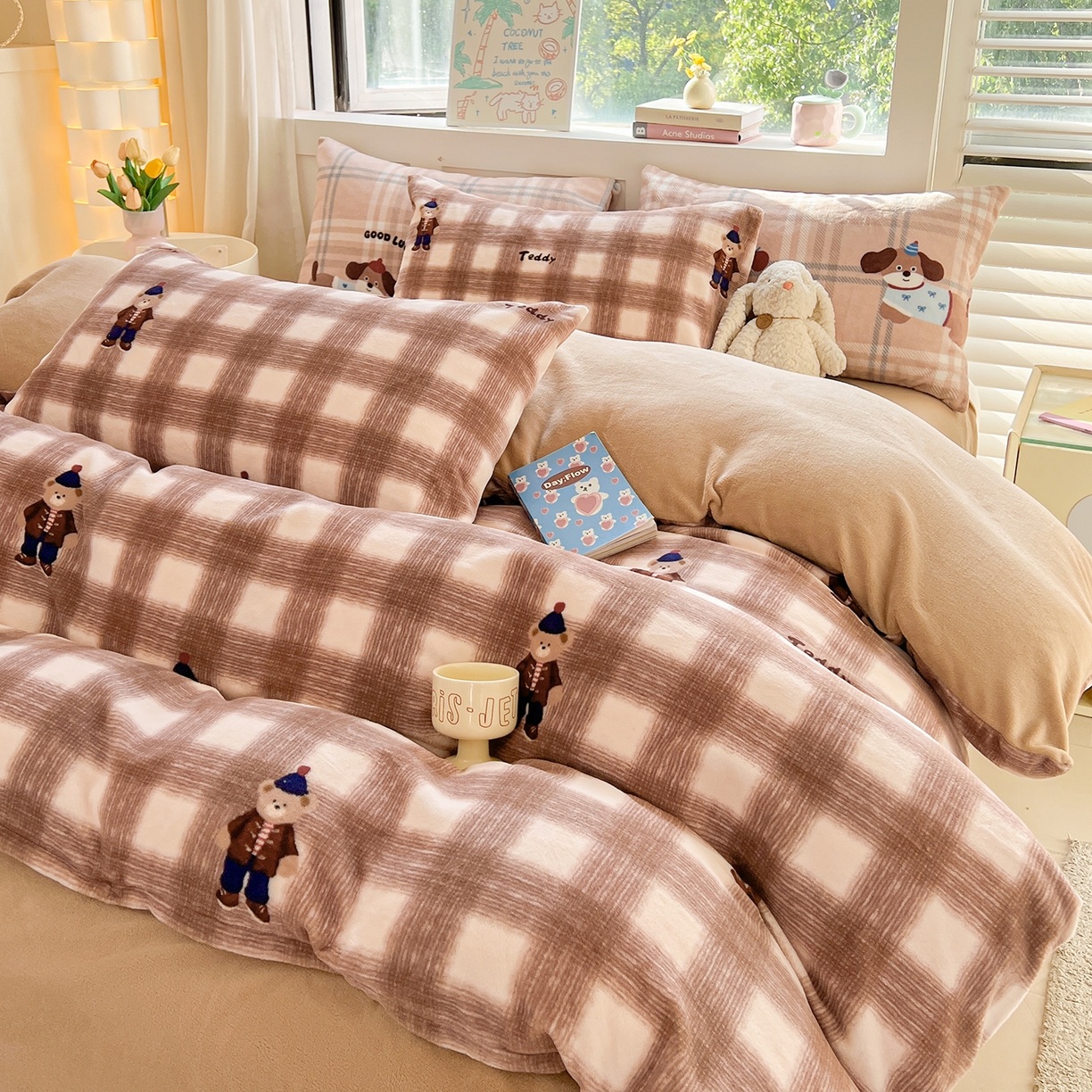 91家纺网 家纺一手货源 找家纺 LIFE.丽芙 2025秋冬新款A类牛奶绒加厚保暖单被套 芭乐