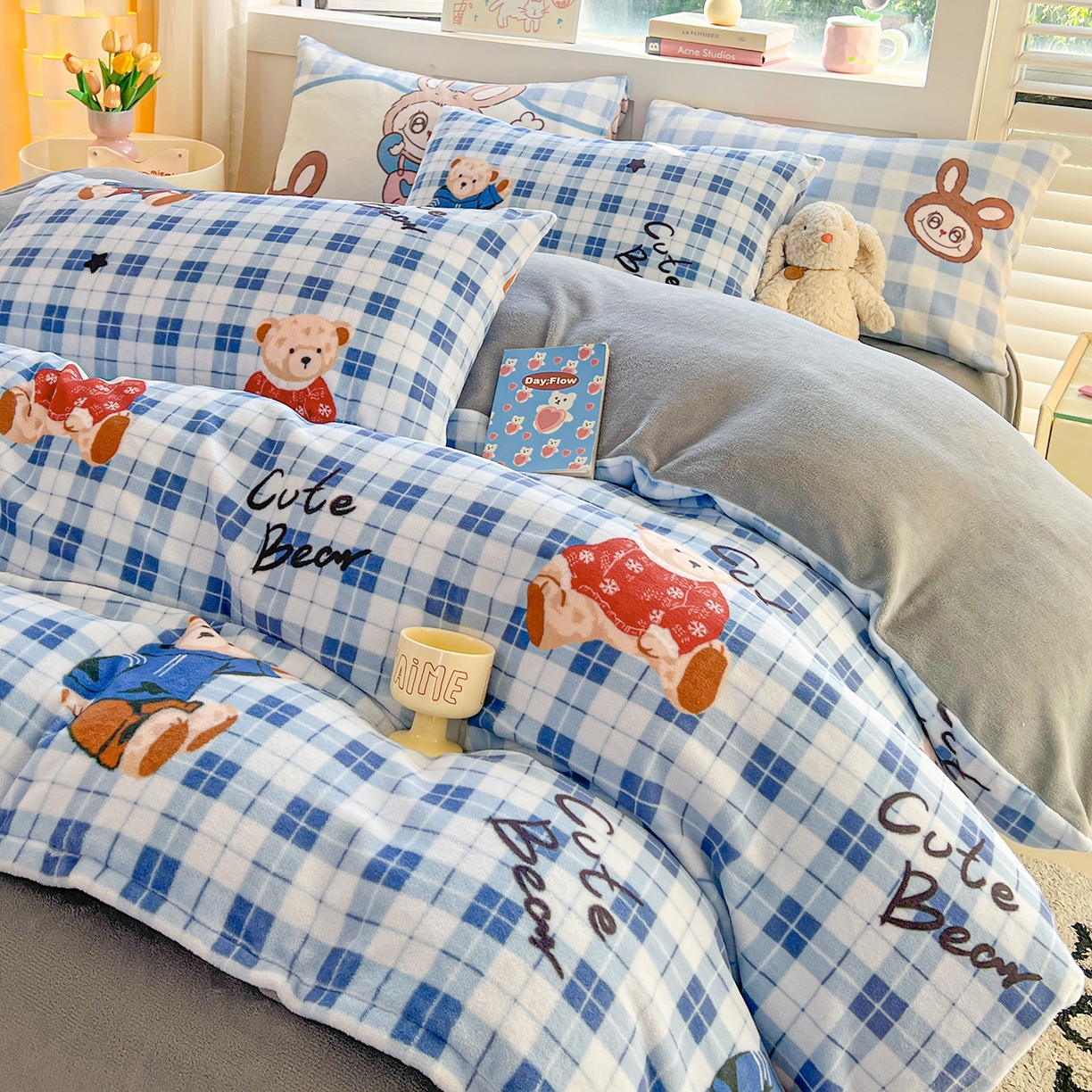 LIFE.丽芙 2025秋冬新款A类牛奶绒加厚保暖单被套 冬日小熊