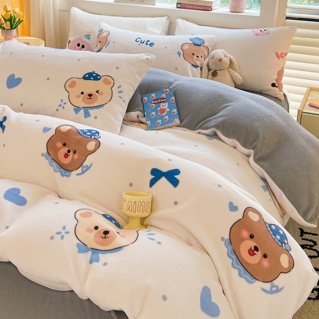 LIFE.丽芙 2025秋冬新款A类牛奶绒加厚保暖单被套 动感小熊