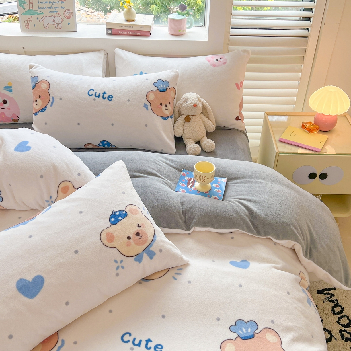 91家纺网 家纺一手货源 找家纺 LIFE.丽芙 2025秋冬新款A类牛奶绒加厚保暖单被套 动感小熊