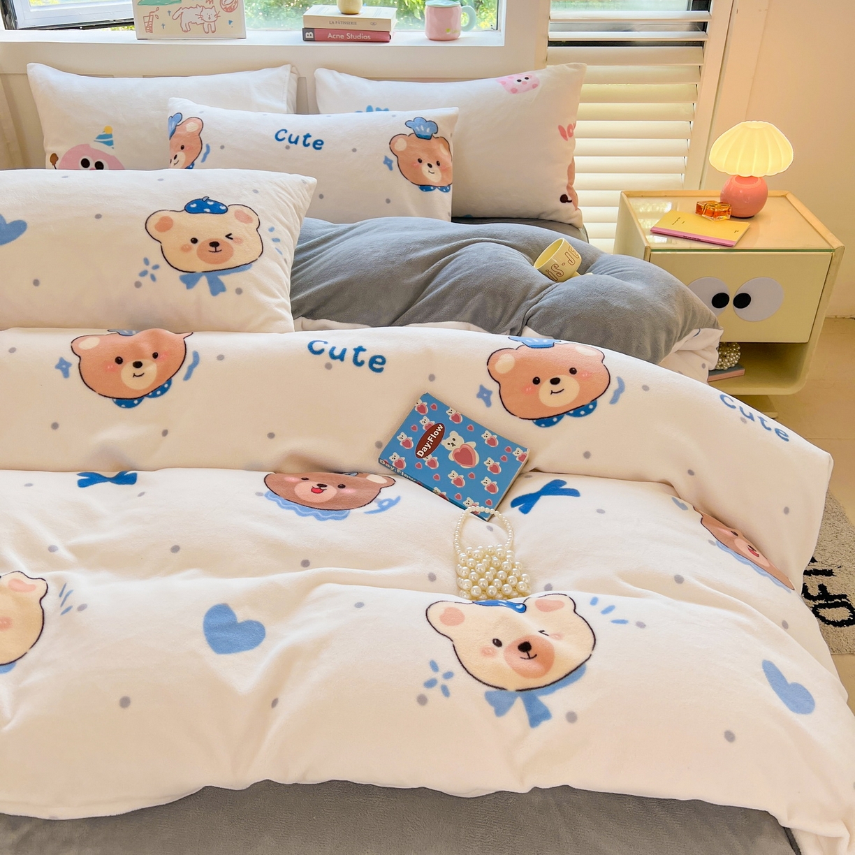 91家纺网 家纺一手货源 找家纺 LIFE.丽芙 2025秋冬新款A类牛奶绒加厚保暖单被套 动感小熊