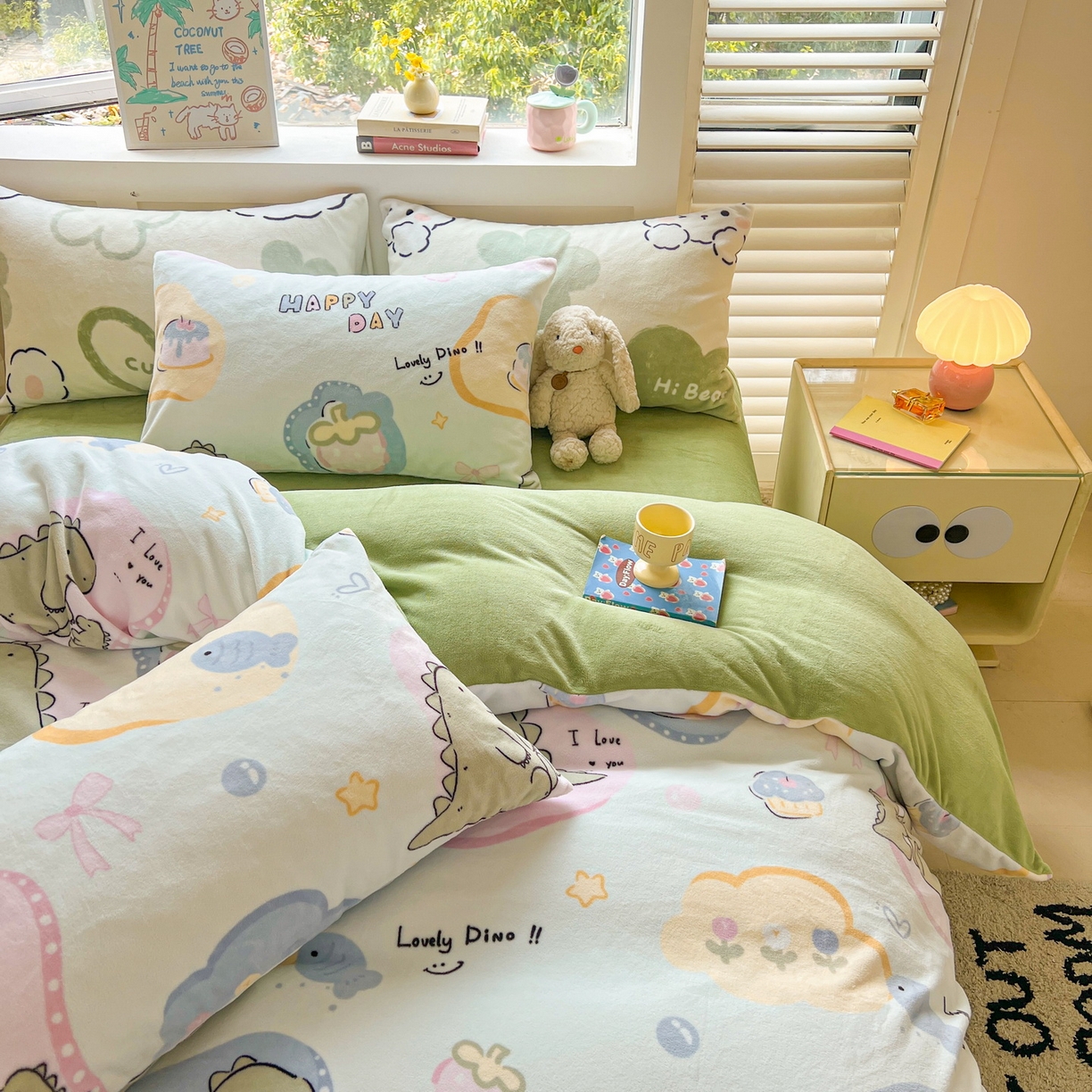 91家纺网 家纺一手货源 找家纺 LIFE.丽芙 2025秋冬新款A类牛奶绒加厚保暖单被套 恐龙宝宝