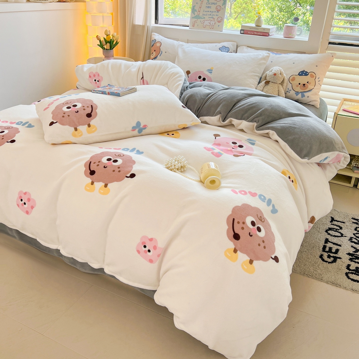 91家纺网 家纺一手货源 找家纺 LIFE.丽芙 2025秋冬新款A类牛奶绒加厚保暖单被套 快乐多巴胺