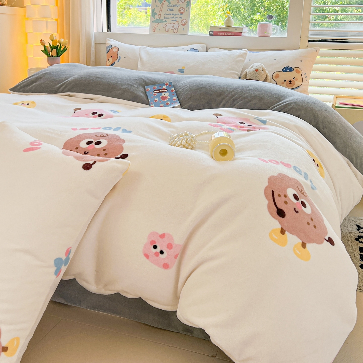 91家纺网 家纺一手货源 找家纺 LIFE.丽芙 2025秋冬新款A类牛奶绒加厚保暖单被套 快乐多巴胺