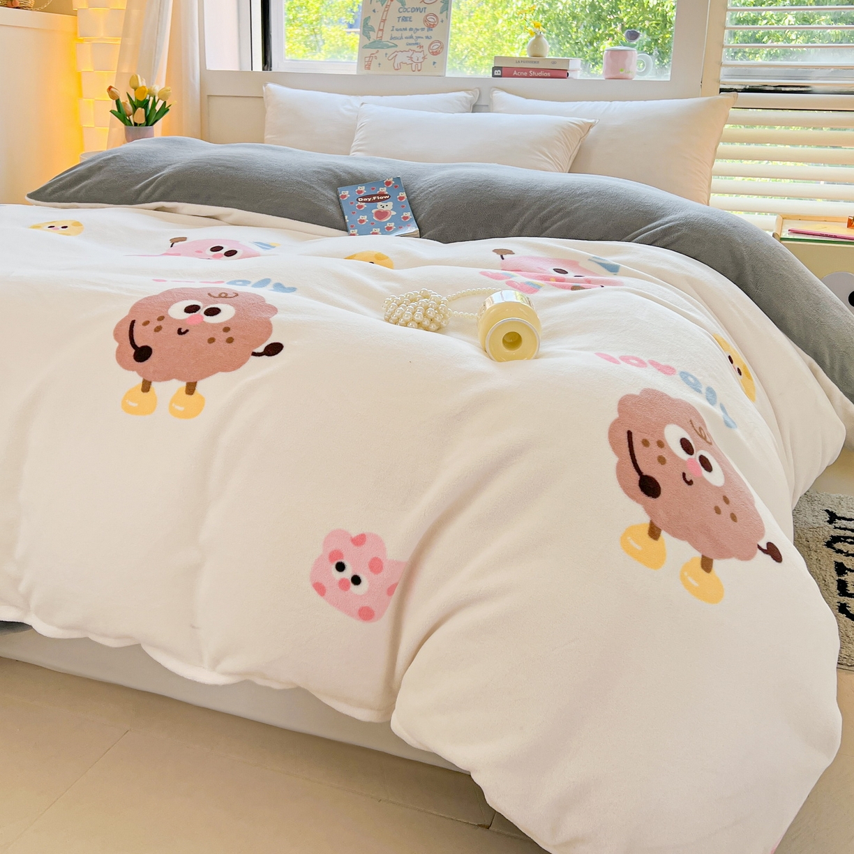 91家纺网 家纺一手货源 找家纺 LIFE.丽芙 2025秋冬新款A类牛奶绒加厚保暖单被套 快乐多巴胺