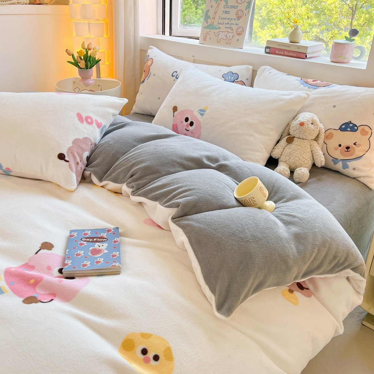 91家纺网 家纺一手货源 找家纺 LIFE.丽芙 2025秋冬新款A类牛奶绒加厚保暖单被套 快乐多巴胺