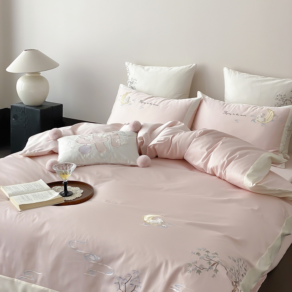 91家纺网 家纺一手货源 找家纺 （总）MIU缪家居 2025新款100支全棉亲肤四件套-喜乐兔