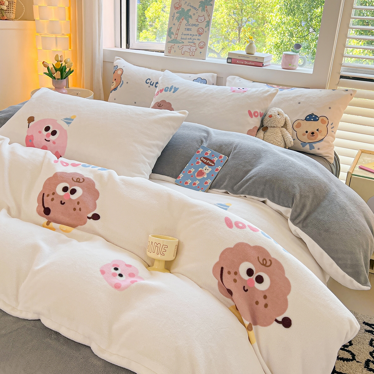 91家纺网 家纺一手货源 找家纺 LIFE.丽芙 2025秋冬新款A类牛奶绒加厚保暖单被套 快乐多巴胺