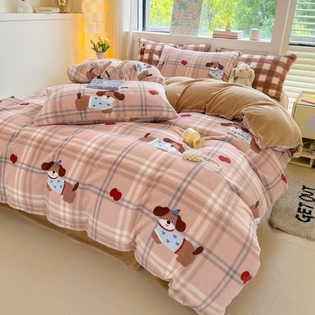 91家纺网 家纺一手货源 找家纺 LIFE.丽芙 2025秋冬新款A类牛奶绒加厚保暖单被套 皮皮狗