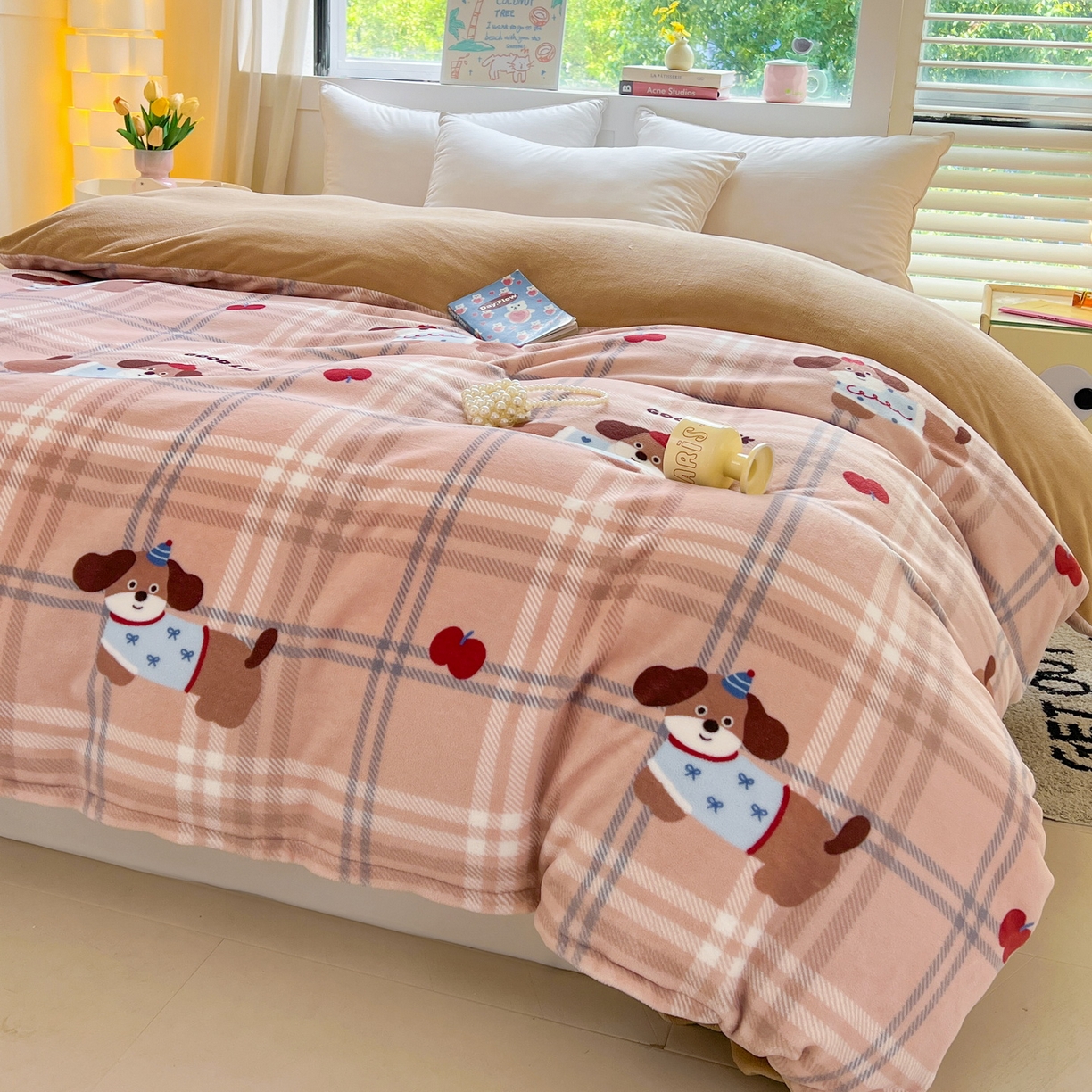 91家纺网 家纺一手货源 找家纺 LIFE.丽芙 2025秋冬新款A类牛奶绒加厚保暖单被套 皮皮狗