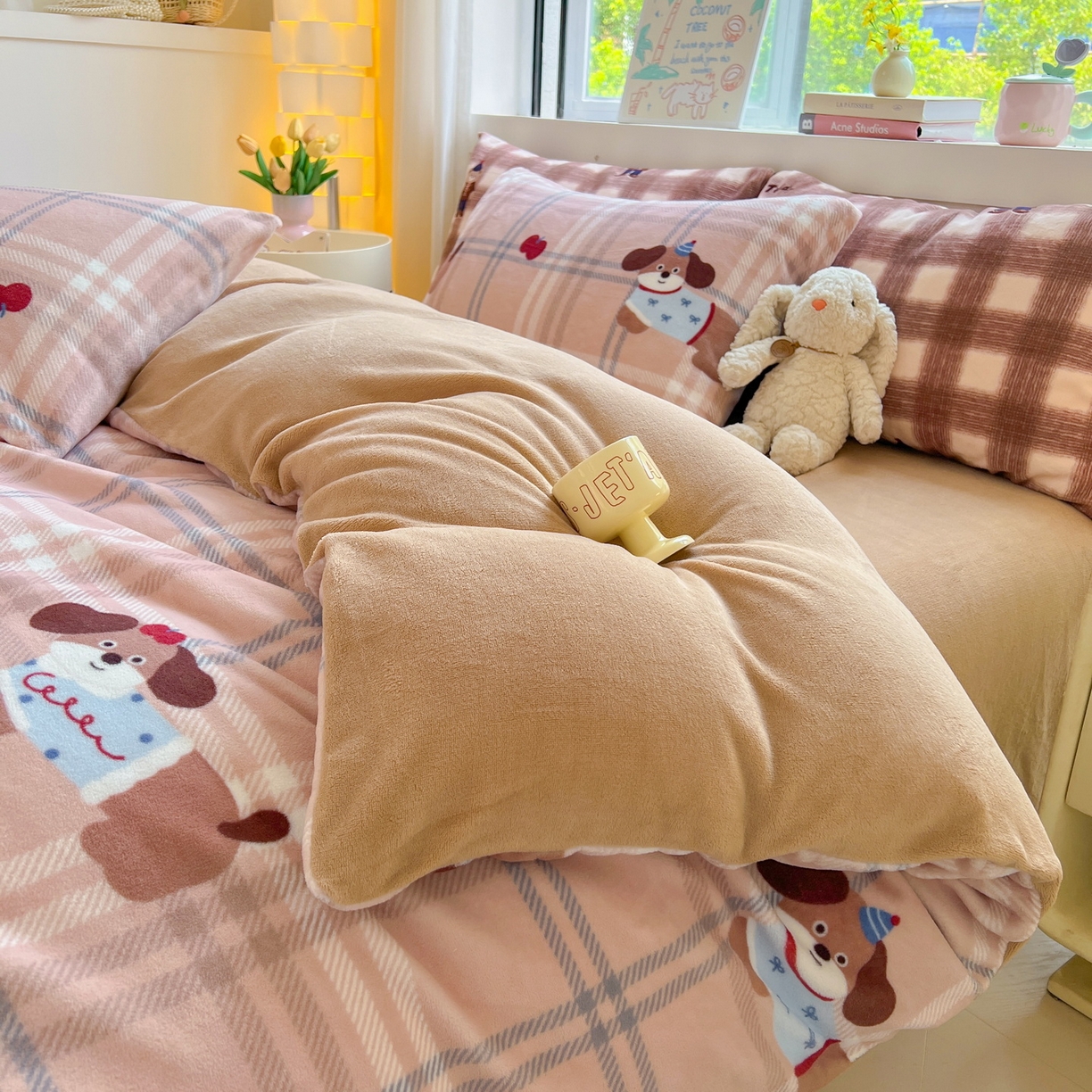 91家纺网 家纺一手货源 找家纺 LIFE.丽芙 2025秋冬新款A类牛奶绒加厚保暖单被套 皮皮狗