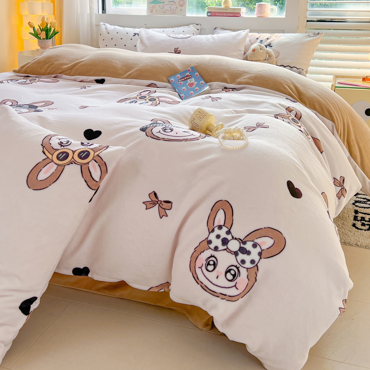 91家纺网 家纺一手货源 找家纺 LIFE.丽芙 2025秋冬新款A类牛奶绒加厚保暖单被套 趣多多