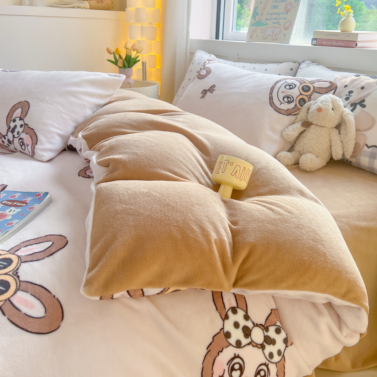 91家纺网 家纺一手货源 找家纺 LIFE.丽芙 2025秋冬新款A类牛奶绒加厚保暖单被套 趣多多