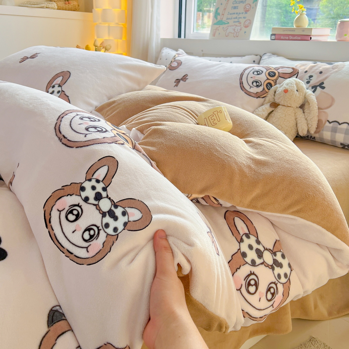 91家纺网 家纺一手货源 找家纺 LIFE.丽芙 2025秋冬新款A类牛奶绒加厚保暖单被套 趣多多