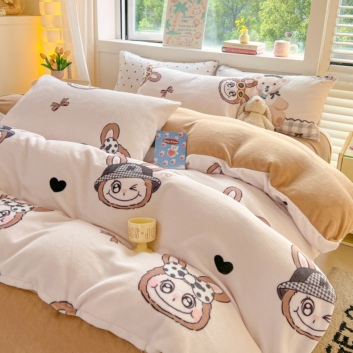 91家纺网 家纺一手货源 找家纺 LIFE.丽芙 2025秋冬新款A类牛奶绒加厚保暖单被套 趣多多