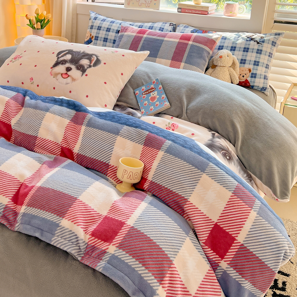 LIFE.丽芙 2025秋冬新款A类牛奶绒加厚保暖单被套 修狗