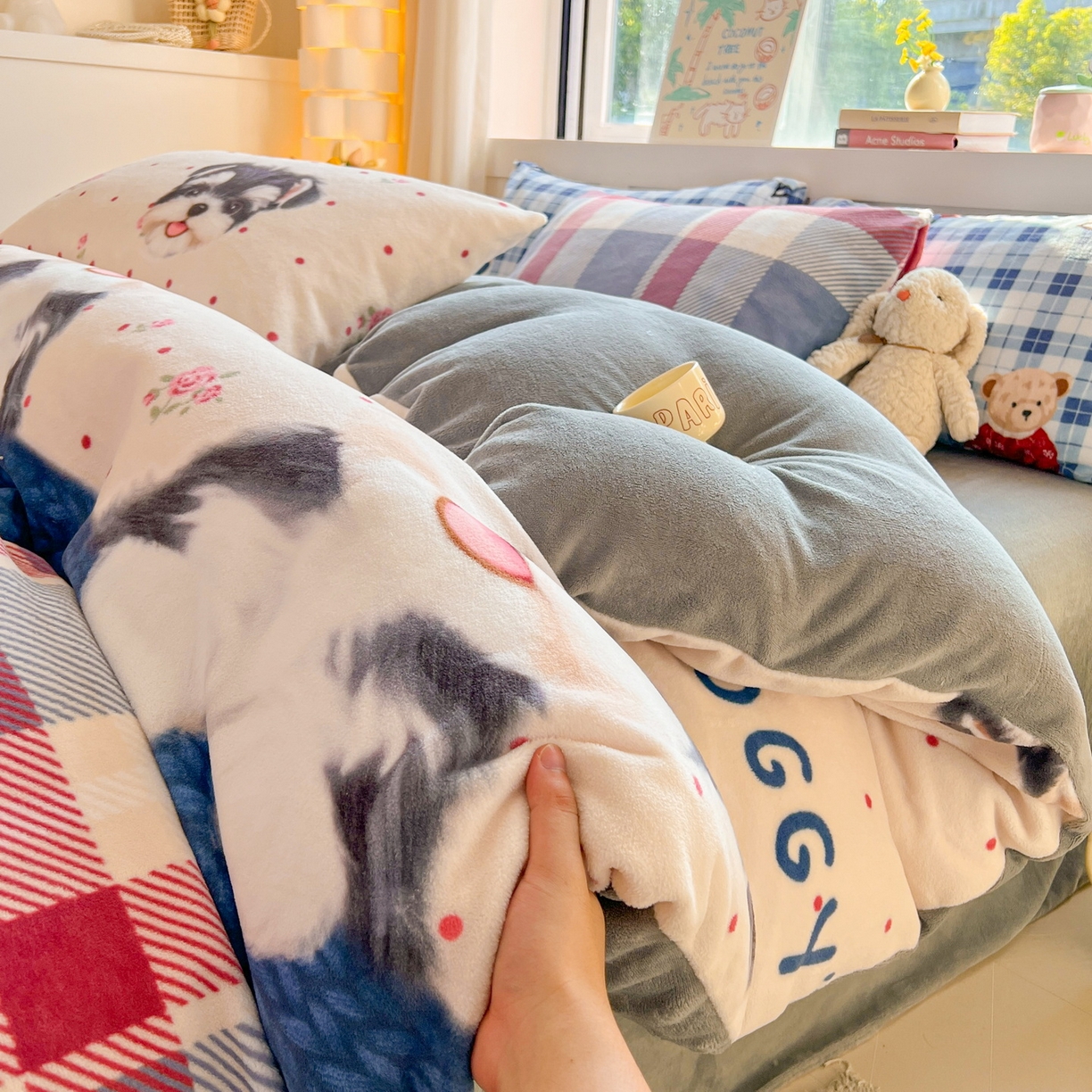 91家纺网 家纺一手货源 找家纺 LIFE.丽芙 2025秋冬新款A类牛奶绒加厚保暖单被套 修狗