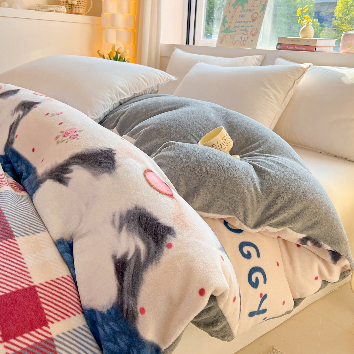 91家纺网 家纺一手货源 找家纺 LIFE.丽芙 2025秋冬新款A类牛奶绒加厚保暖单被套 修狗