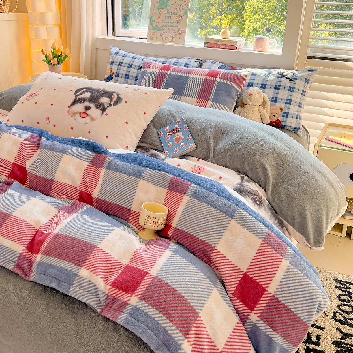 91家纺网 家纺一手货源 找家纺 LIFE.丽芙 2025秋冬新款A类牛奶绒加厚保暖单被套 修狗