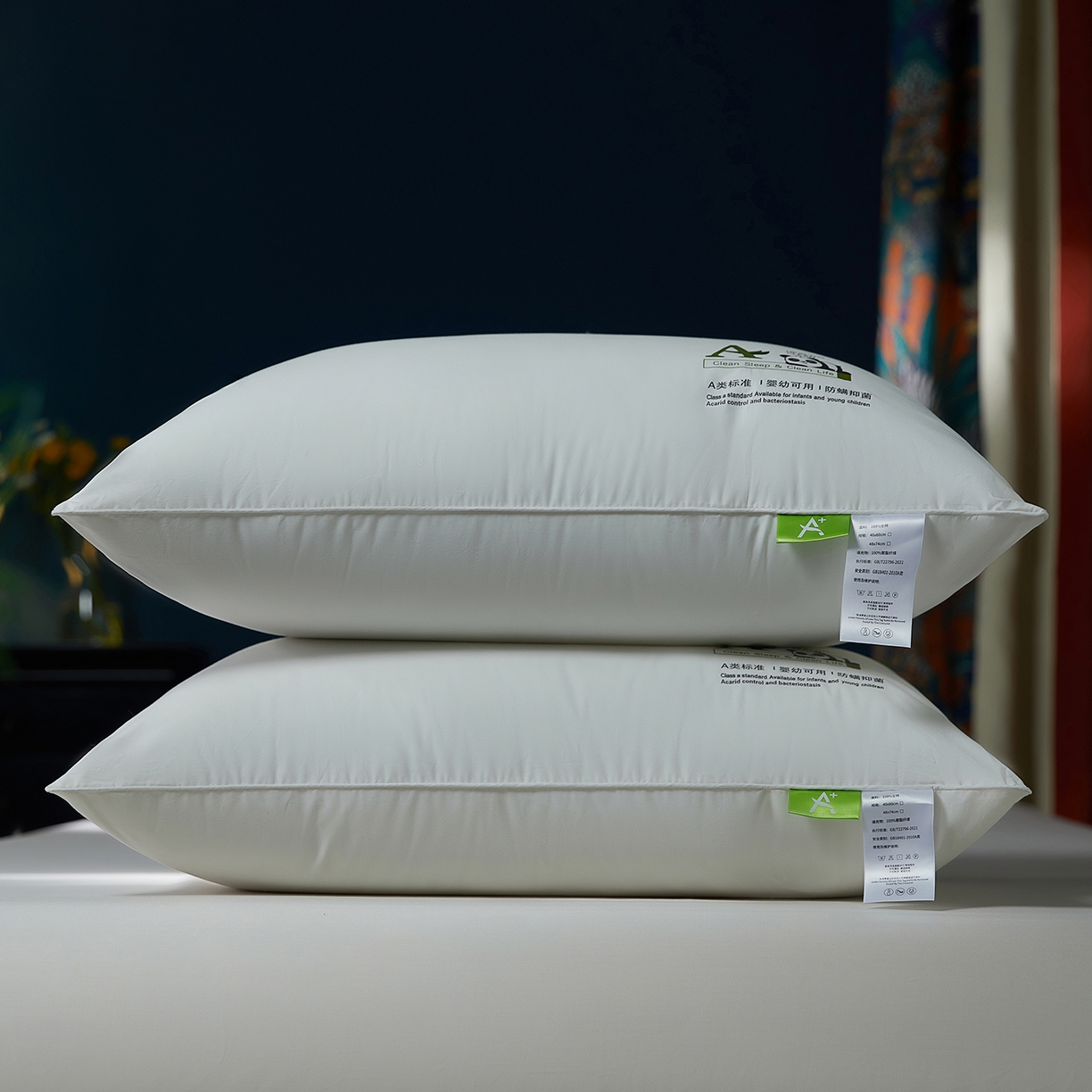 91家纺网 家纺一手货源 找家纺 鼎晟纺 2025新款卡通全棉羽丝绒软萌熊猫烫画枕头学生纯棉枕芯护颈椎助家用枕头枕芯-风格三 全棉熊猫烫画单边枕