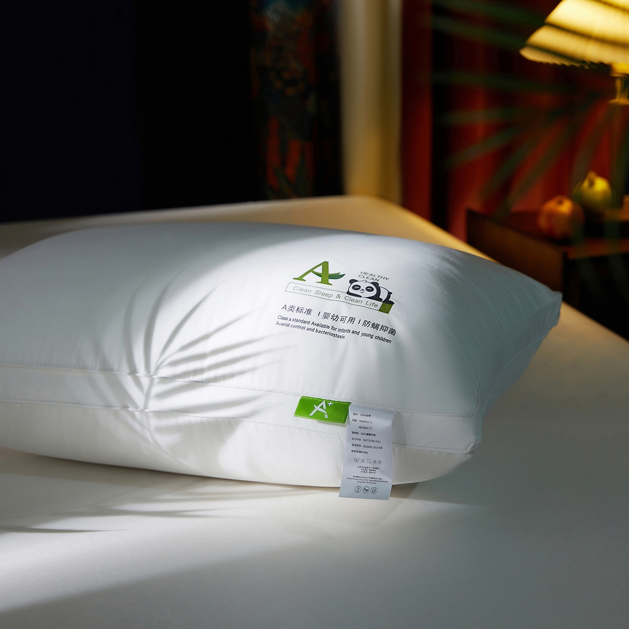 91家纺网 家纺一手货源 找家纺 鼎晟纺 2025新款卡通全棉羽丝绒软萌熊猫烫画枕头学生纯棉枕芯护颈椎助家用枕头枕芯-风格三 全棉熊猫烫画双边枕