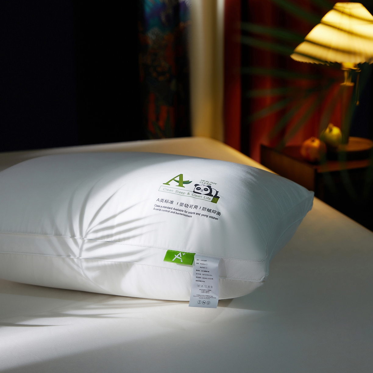 91家纺网 家纺一手货源 找家纺 鼎晟纺 2025新款卡通全棉羽丝绒软萌熊猫烫画枕头学生纯棉枕芯护颈椎助家用枕头枕芯-风格三 全棉熊猫烫画双边枕