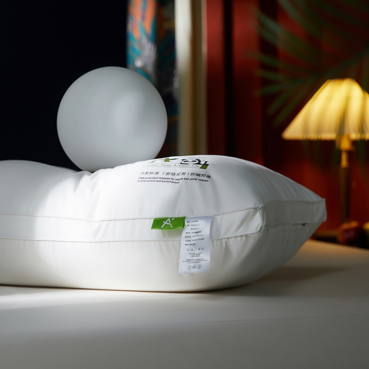 91家纺网 家纺一手货源 找家纺 鼎晟纺 2025新款卡通全棉羽丝绒软萌熊猫烫画枕头学生纯棉枕芯护颈椎助家用枕头枕芯-风格三 全棉熊猫烫画双边枕