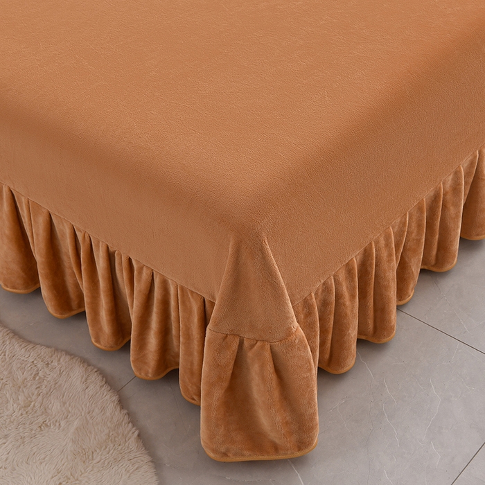 91家纺网 家纺一手货源 找家纺 赛丽雅 2025新款牛奶绒床裙四件套8-9斤法莱绒直播爆款日产2万套 暖暖花藤