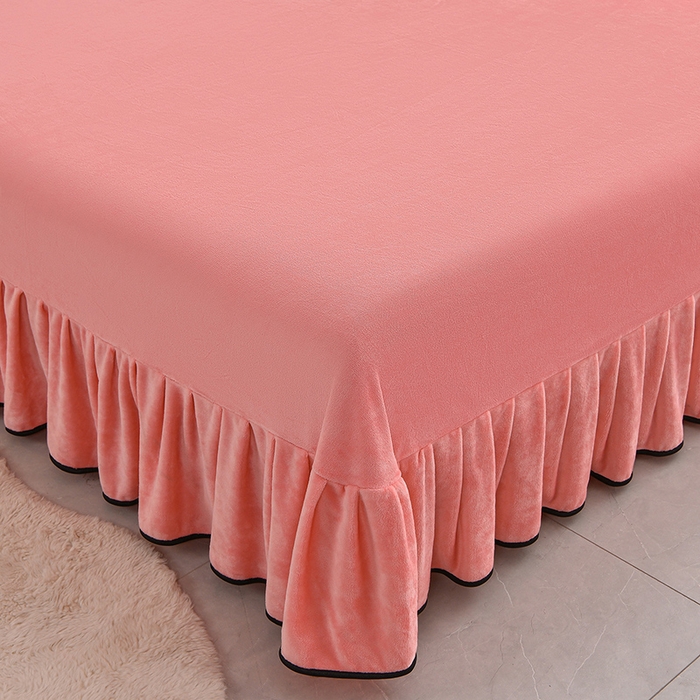 91家纺网 家纺一手货源 找家纺 赛丽雅 2025新款牛奶绒床裙四件套8-9斤法莱绒直播爆款日产2万套 倾心