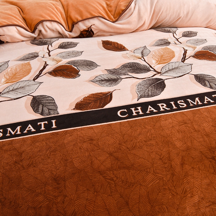 91家纺网 家纺一手货源 找家纺 赛丽雅 2025新款牛奶绒床裙四件套8-9斤法莱绒直播爆款日产2万套 叶韵悠然