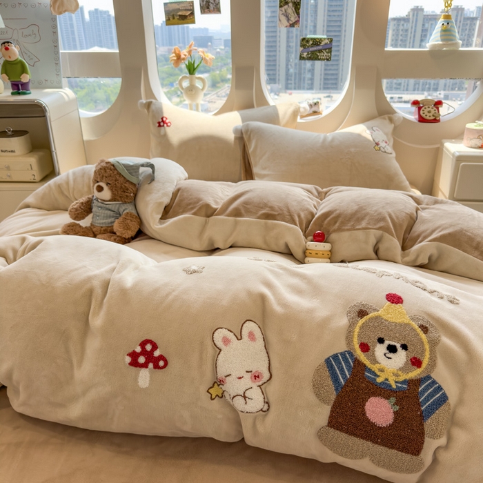 91家纺网 家纺一手货源 找家纺 （总）席世家 2025新款230g全工艺牛奶绒毛球毛巾绣四件套