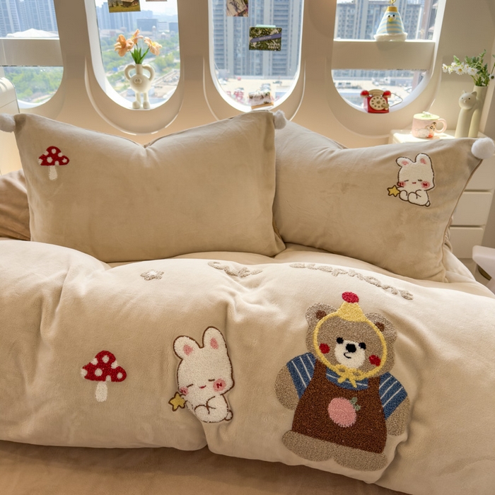 91家纺网 家纺一手货源 找家纺 （总）席世家 2025新款230g全工艺牛奶绒毛球毛巾绣四件套