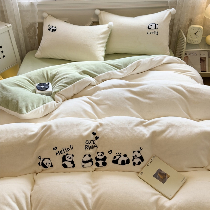 91家纺网 家纺一手货源 找家纺 （总）席世家 2025新款230g全工艺牛奶绒毛球毛巾绣四件套