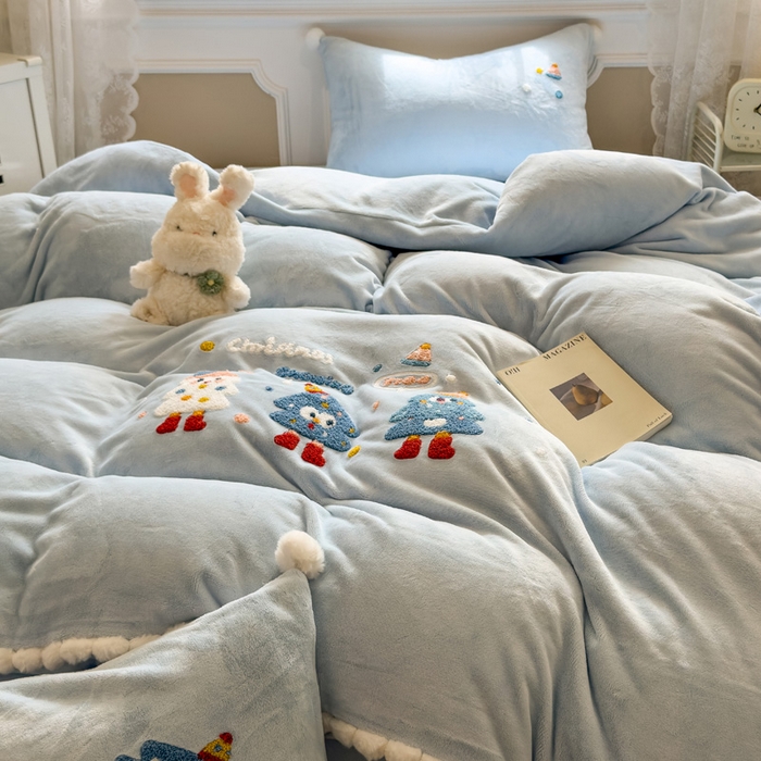 91家纺网 家纺一手货源 找家纺 席世家 2025新款230g全工艺牛奶绒毛球毛巾绣四件套 圣诞帽