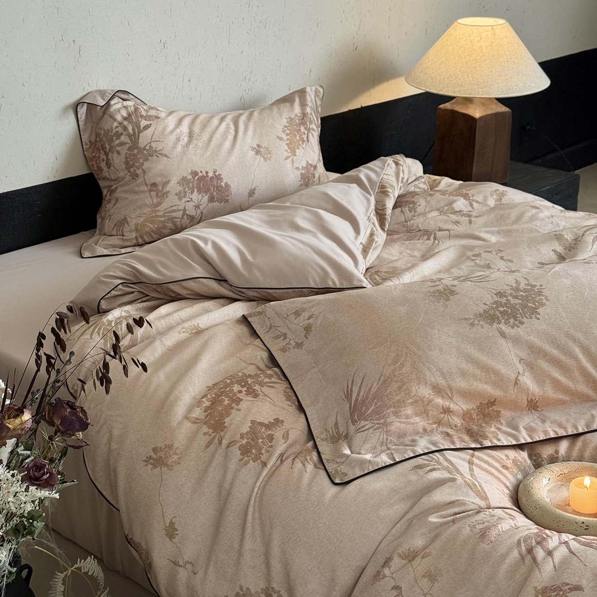 91家纺网 家纺一手货源 找家纺 （总）鹿班家居 2025新款秋冬款100S全棉磨毛数码印花系列四件套-千里烟波（标准会员-20元）