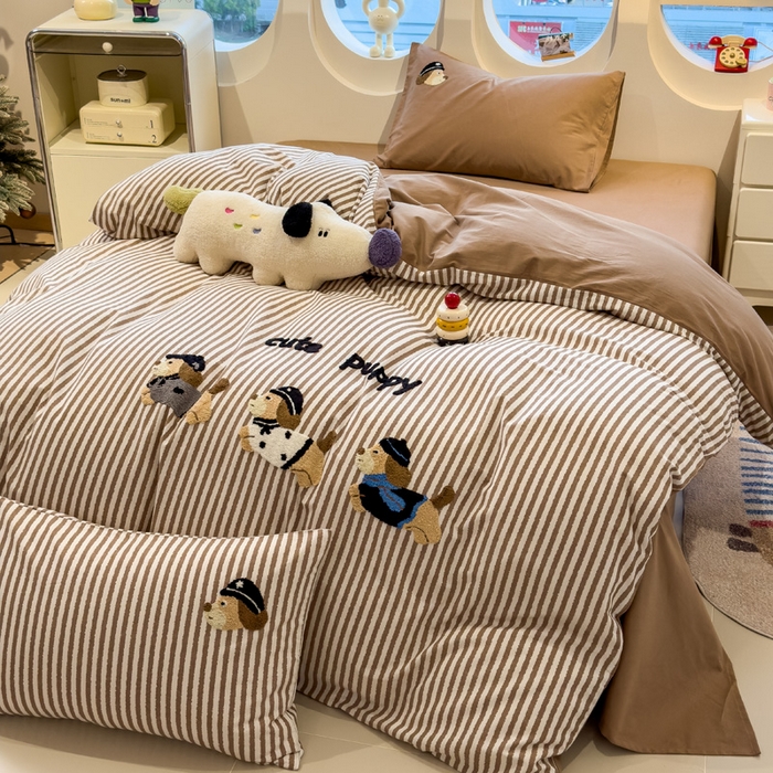 （总）席世家 2025新款全棉磨毛毛巾绣四件套