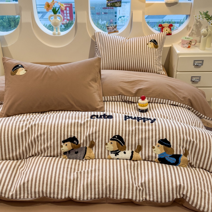 91家纺网 家纺一手货源 找家纺 （总）席世家 2025新款全棉磨毛毛巾绣四件套