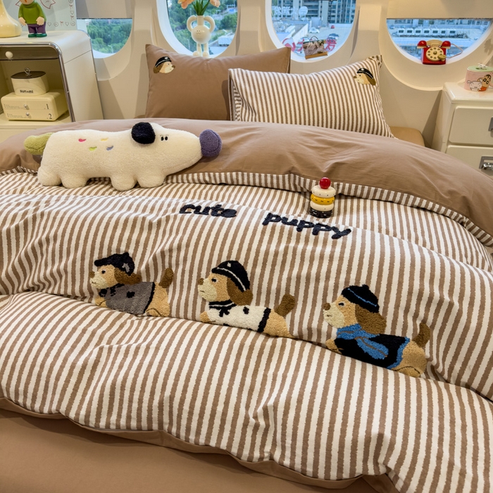 91家纺网 家纺一手货源 找家纺 （总）席世家 2025新款全棉磨毛毛巾绣四件套