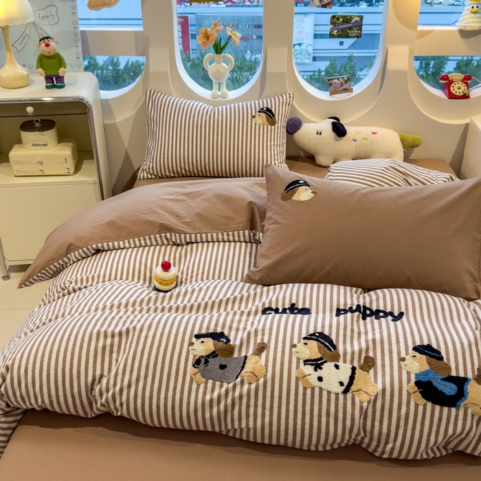 91家纺网 家纺一手货源 找家纺 （总）席世家 2025新款全棉磨毛毛巾绣四件套