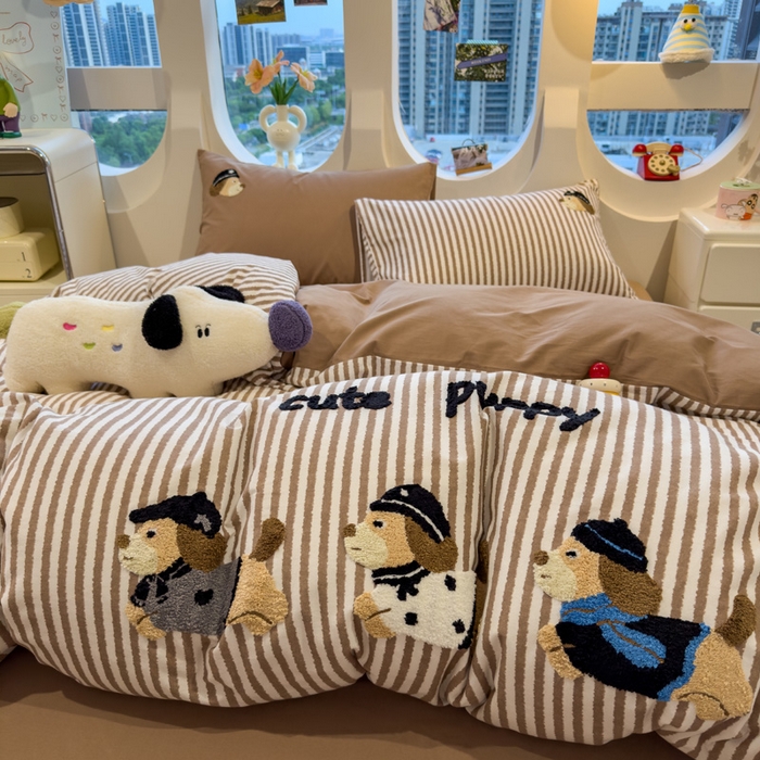 91家纺网 家纺一手货源 找家纺 （总）席世家 2025新款全棉磨毛毛巾绣四件套